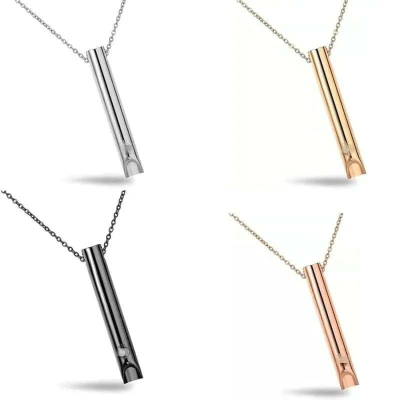 Black Necklace Mindful Breathing Necklace Stress Relief - Mindful Rings