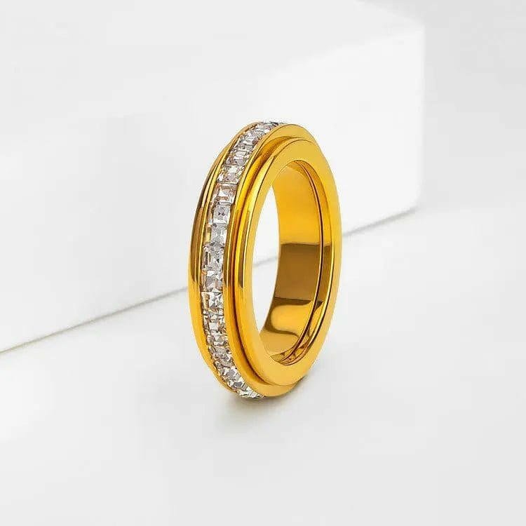 The Essence Collection Mindful Rings - Gold Plated Fidget Rotating Spinner Ring - Mindful Rings