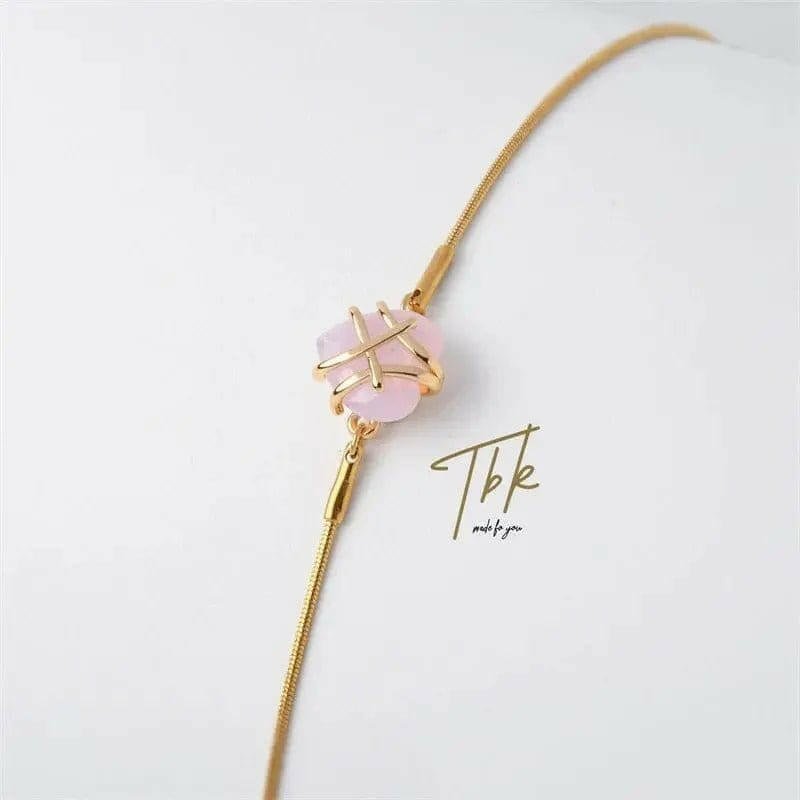 Titanium Crystal Heart Healing Bracelet Gold Plated 16cm - Anxiety Relief Jewellery - Mindful Rings