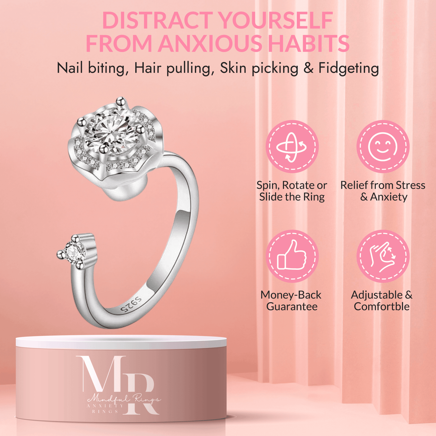 The Relaxation Collection Mindful Rings - Fidget Spinner Ring