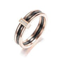 3 Part Rose Gold Stainless Steel Cz Gem Ring - Spinning Anxiety Ring - Mindful Rings