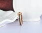 3 Part Rose Gold Stainless Steel Cz Gem Ring - Spinning Anxiety Ring - Mindful Rings