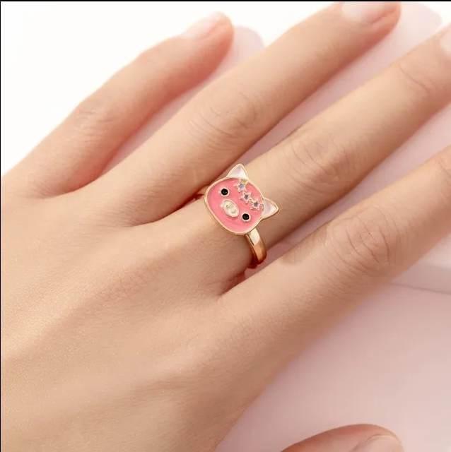The Luna - Pink Piggy Fidget Spinner Ring Anxiety Rings