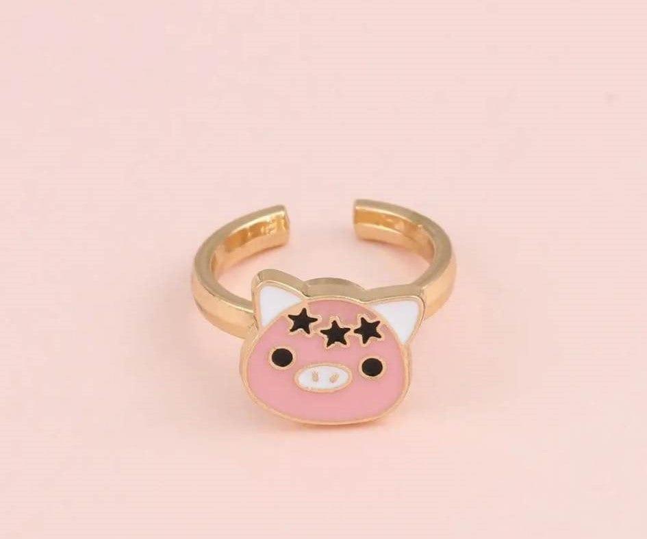 The Luna - Pink Piggy Fidget Spinner Ring Anxiety Rings