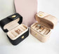 Mini Travel Ring Storage Box PU Leather Black and Pink - Mindful Rings
