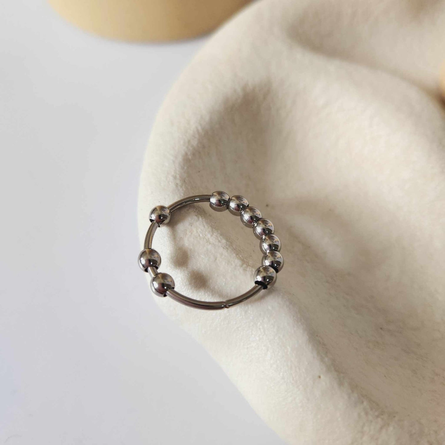 10 Beaded Ring - Silver Fidget Anxiety Ring