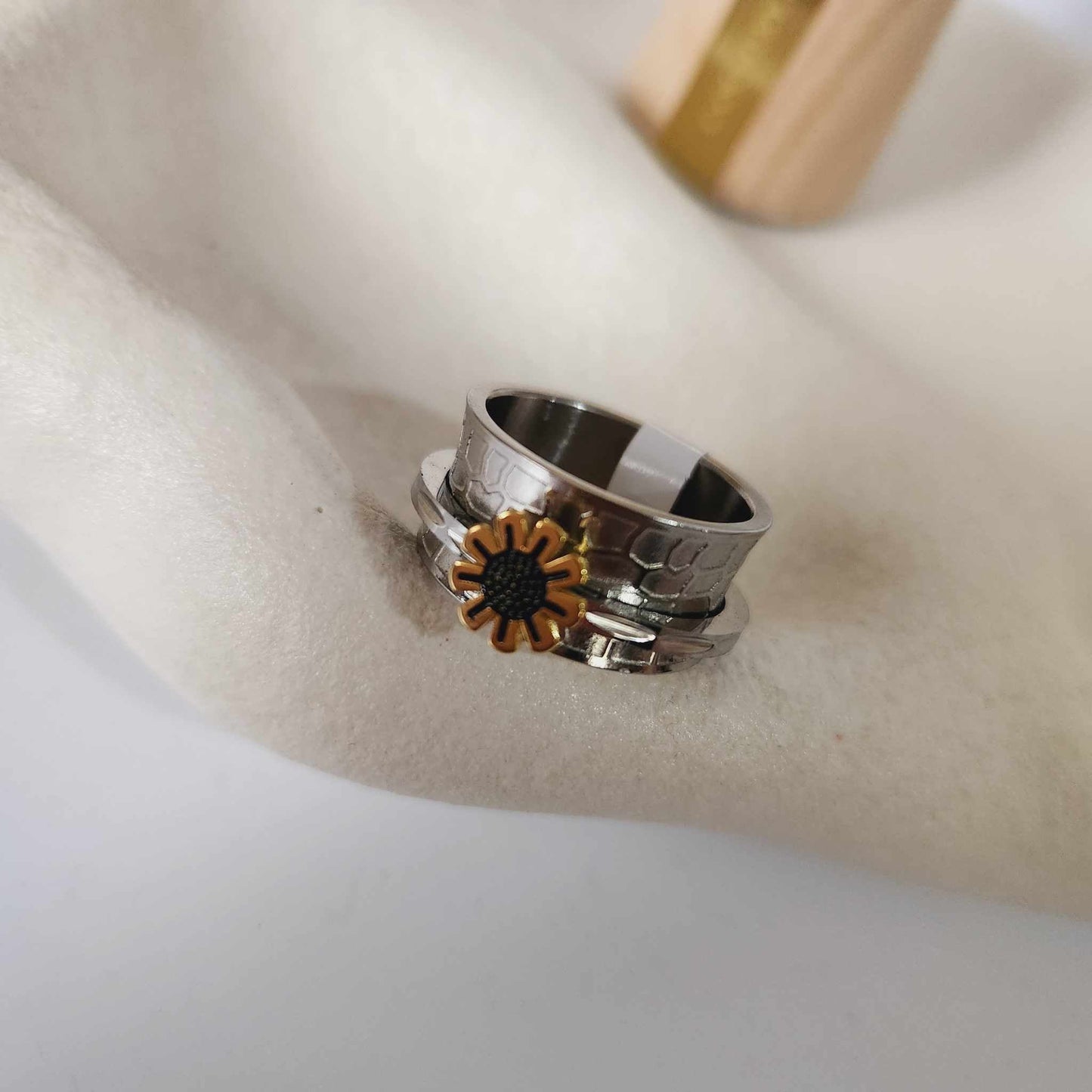 Sterling Silver - The Sun Flower Fidget Anxiety Ring