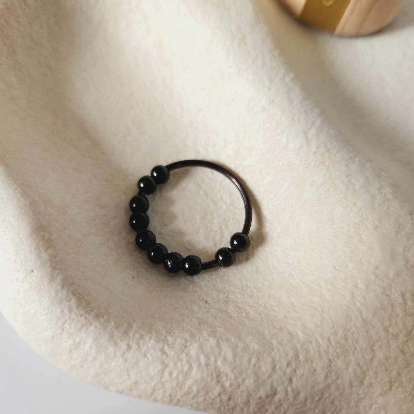 10 Beaded Ring - Black Fidget Anxiety Ring