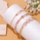 3 Piece Set Crystal Bracelet for Anti Anxiety with Rose Quartz Healing Gemstone Anxiety Bracelet