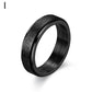 6mm Frosted Glitter Titanium Rotating Ring - Black - Mindful Rings