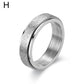 6mm Frosted Glitter Titanium Rotating Ring - Silver - Mindful Rings