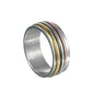 8mm Stainless Steel 3 Tone Spinner Ring - Spinning Anxiety Ring - Mindful Rings