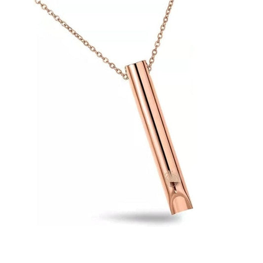 Rose Gold Plated Necklace Mindful Breathing Necklace Stress Relief - Mindful Rings