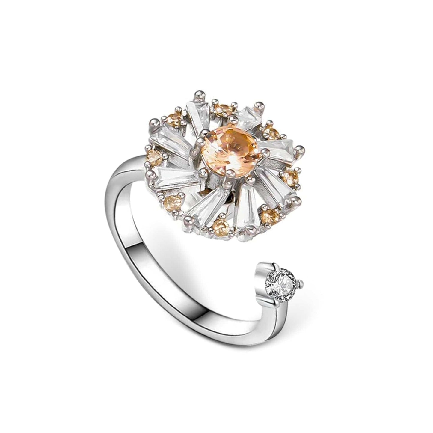 The Fierce Collection Orange Snowflake -  Spinning Fidget Anxiety Ring