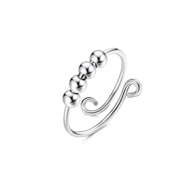 Minimalist 4 Bead - Silver Fidget Anxiety Ring