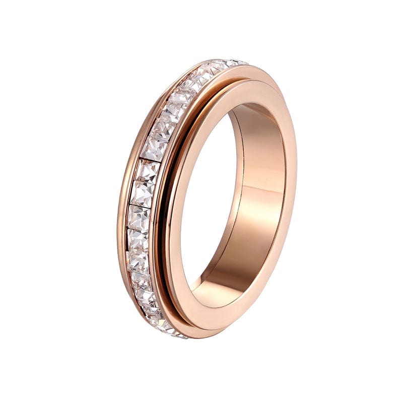 The Essence Collection Mindful Rings - Rose Gold  Sterling Silver Fidget Rotating Spinner Ring