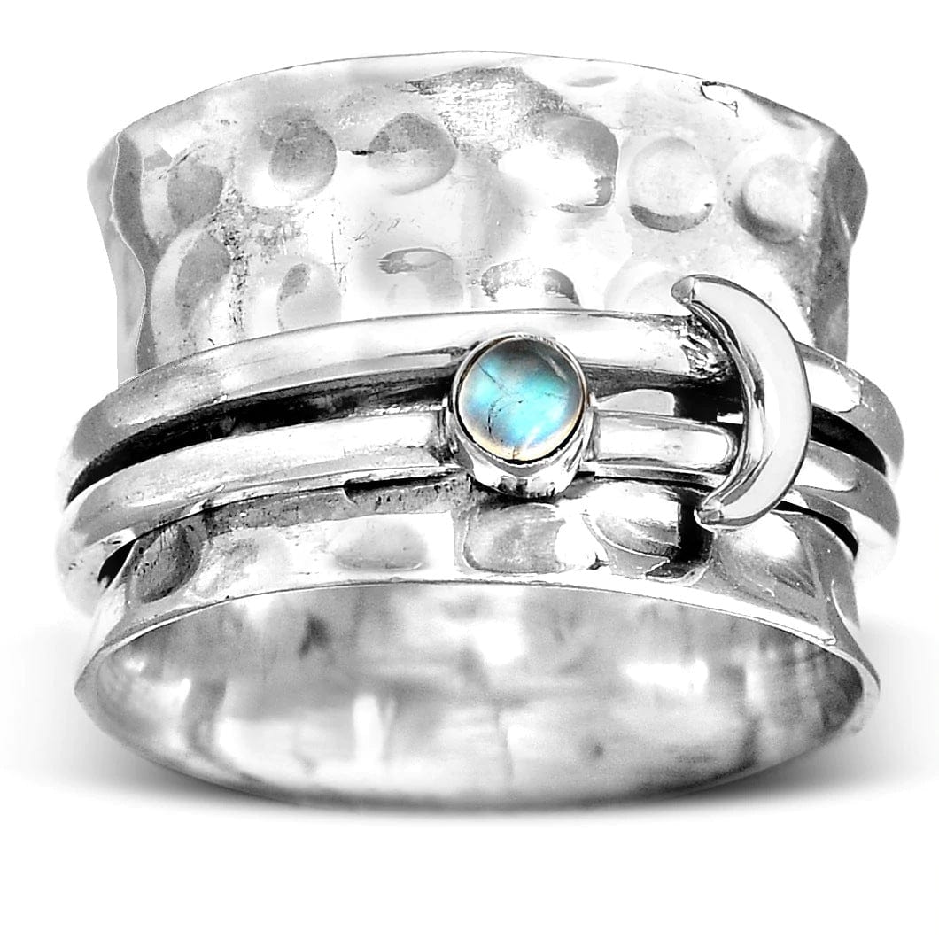 Sterling Silver - Moon and Stars Fidget Anxiety Ring