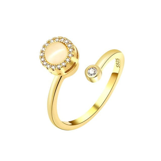 The Moonstone Collection - Gold Plated Moonstone Fidget Spinner Ring - Mindful Rings