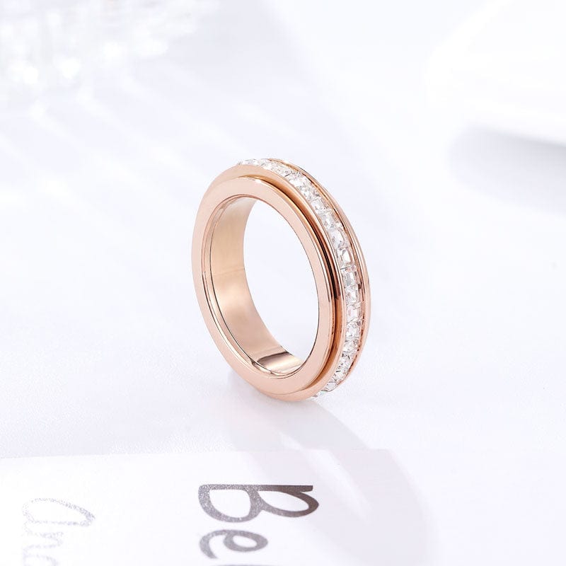 The Essence Collection Mindful Rings - Rose Gold  Sterling Silver Fidget Rotating Spinner Ring