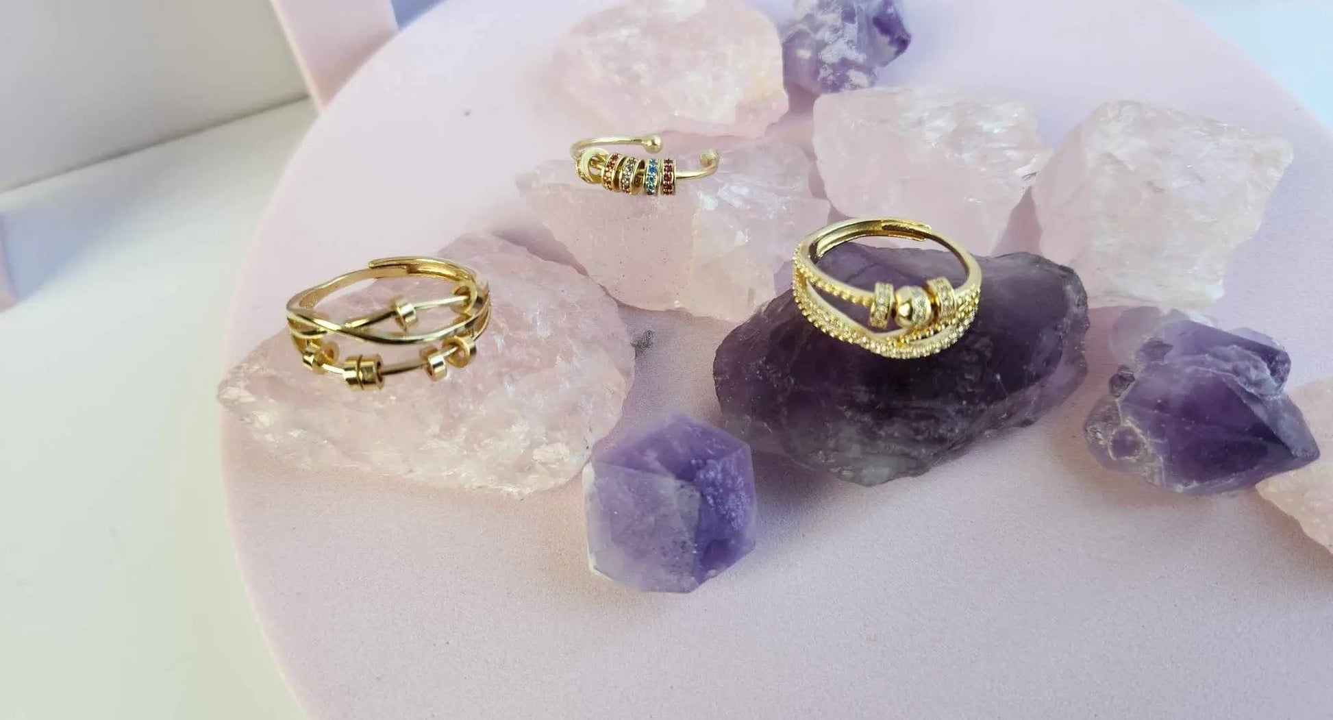 The Eternal Bundle - Crystal Infused Fidget Spinner Rings - Mindful Rings