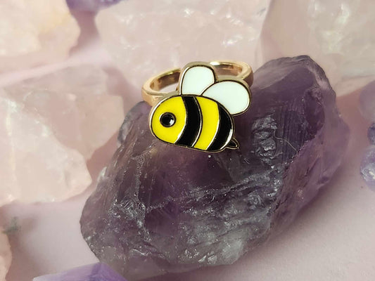 The Hazel - Cute Bumble Bee Fidget Spinner Ring - Mindful Rings