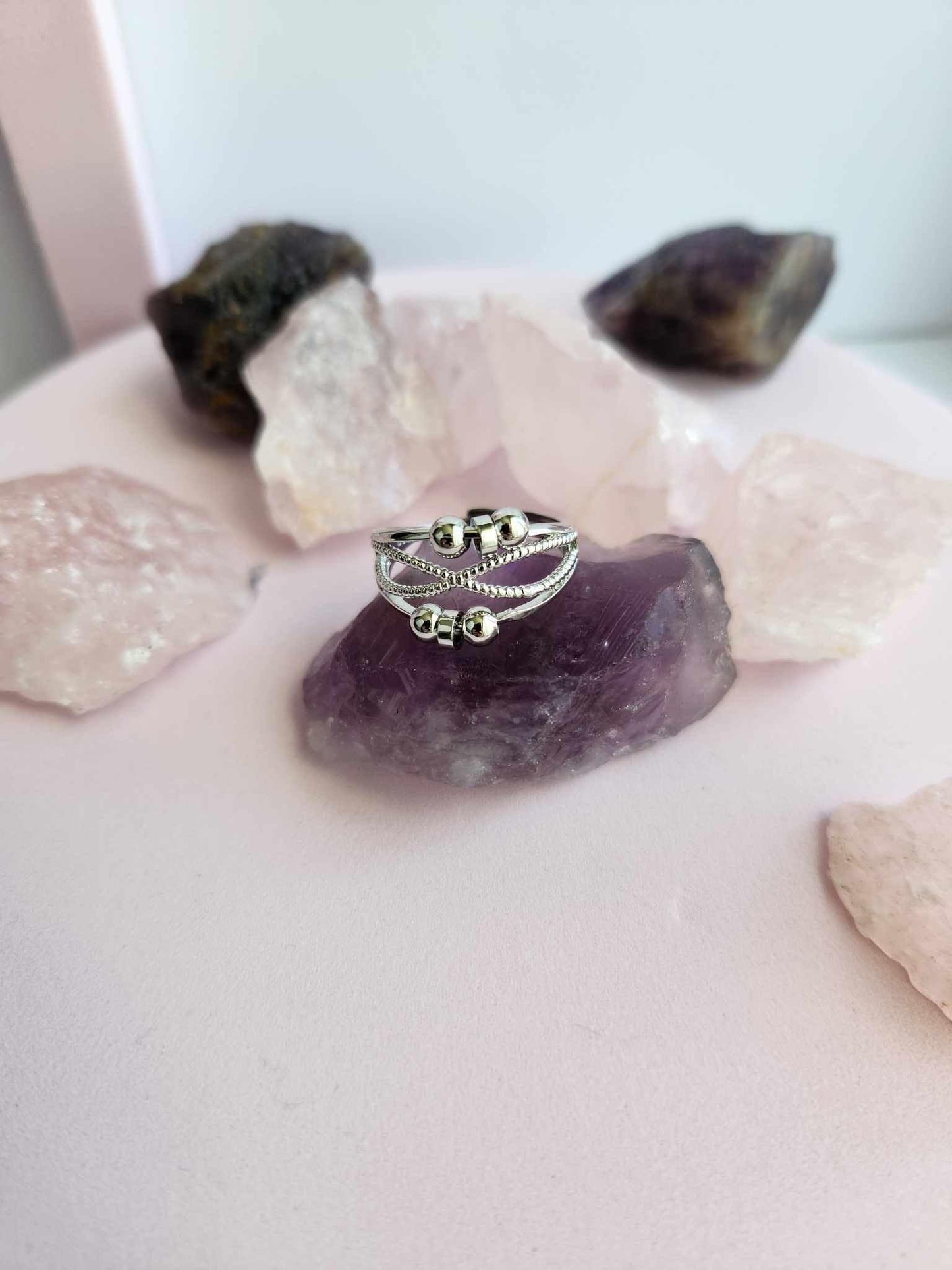The Mind-Body Collection - Silver Fidget Spinner Ring