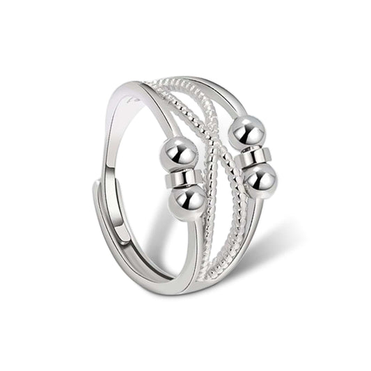 The Mind-Body Collection - Silver Fidget Spinner Ring - Mindful Rings