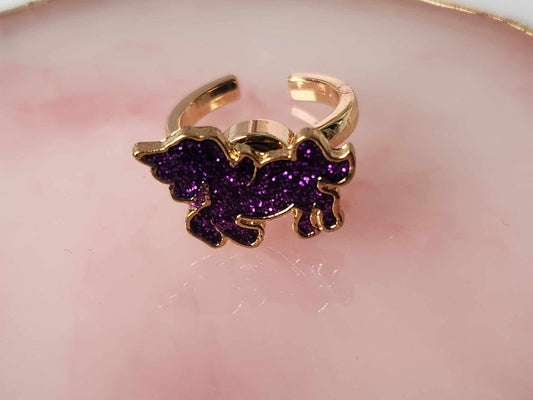 The Rylie - Glitter Purple Unicorn Fidget Spinner Rings - Mindful Rings