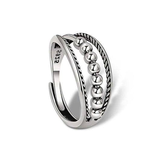 The Serenity Collection - Silver Fidget Spinner Ring - Mindful Rings
