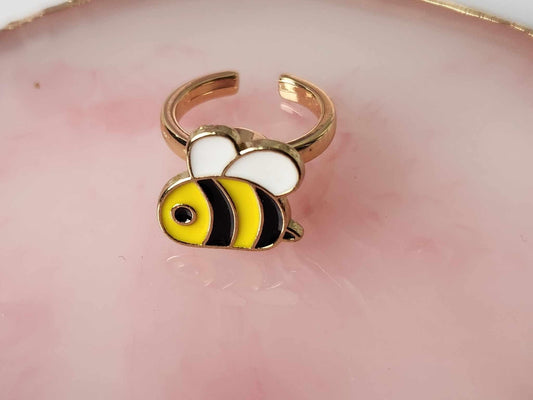 The Hazel - Cute Bumble Bee Fidget Spinner Ring - Mindful Rings