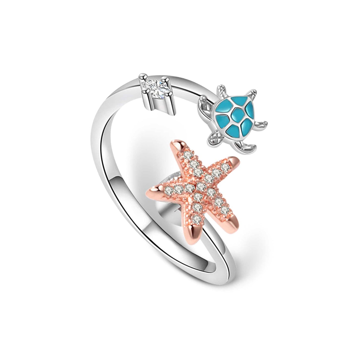 Turtle Star Life Ring -  Spinning Fidget Anxiety Ring