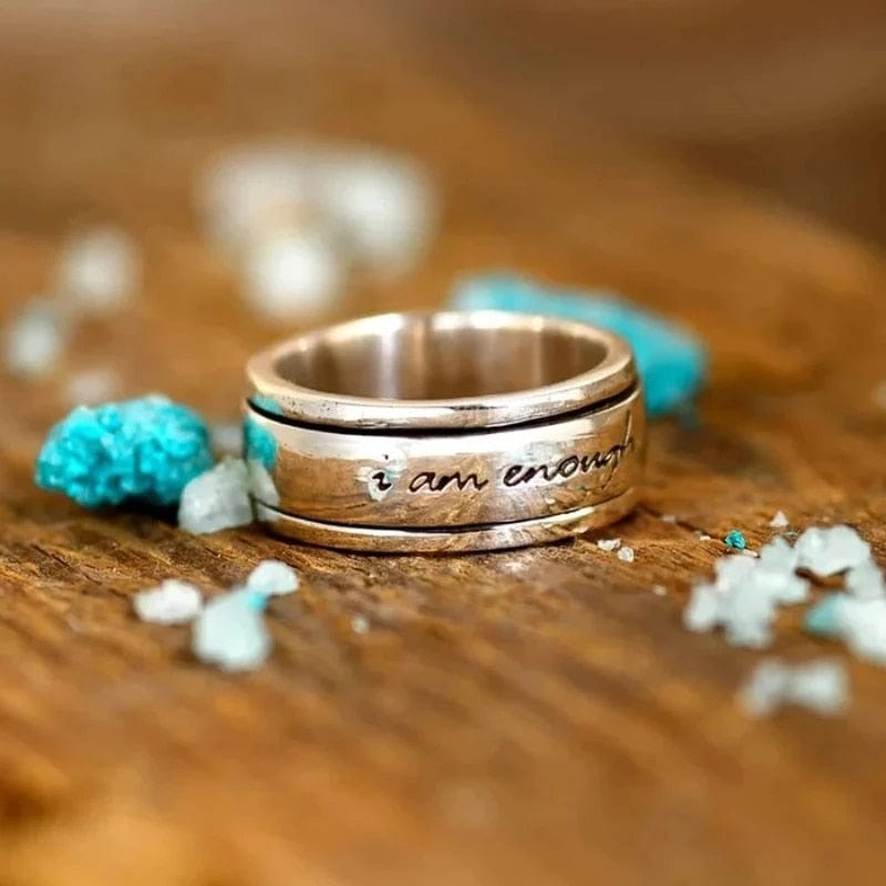 Affirmation Collection I am Enough Thick Ring - Rotating Anxiety Relief Jewellery