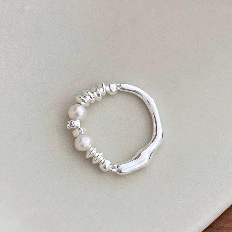 Pearl and Bead Fidget Ring  -  Fidget Anxiety Ring