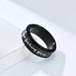 Affirmation Collection Black 8mm Stainless Steel "Keep F**king Going" Laser Etched Spinner Rin - Rotating Anxiety Relief Jewellery - Mindful Rings