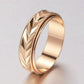 Arrows 6mm Rose Gold Colour Spinner Ring - Rotatable Carved Anti Stress Anxiety Ring - Mindful Rings