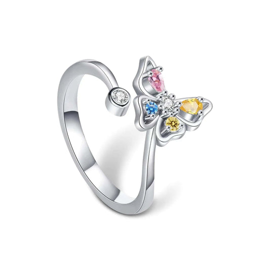 Butterfly Love Ring - Non Spinning Ring - Mindful Rings