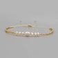 Dainty Thin Gold Plated Pearls Bead Bracelet - Anxiety Relief Jewellery - Mindful Rings