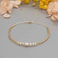 Dainty Thin Gold Plated Pearls Bead Bracelet - Anxiety Relief Jewellery - Mindful Rings