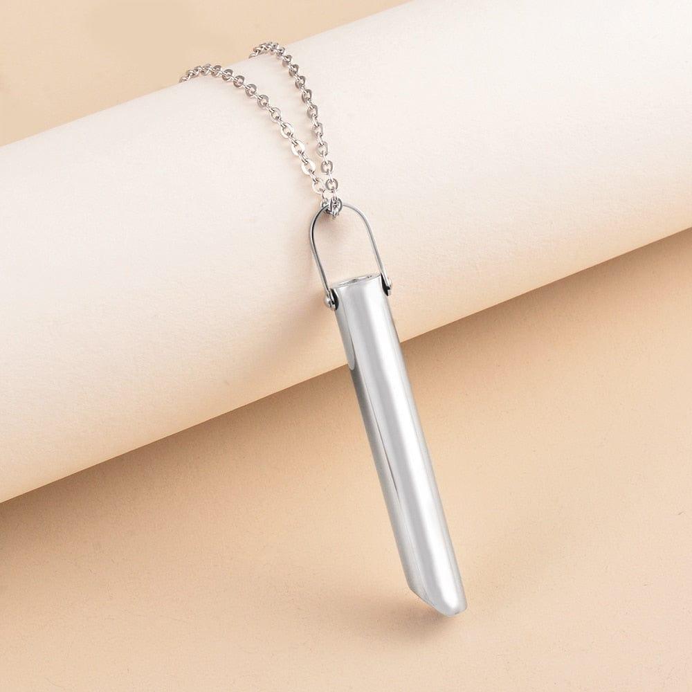 Silver Necklace Mindful Breathing Necklace Stress Relief