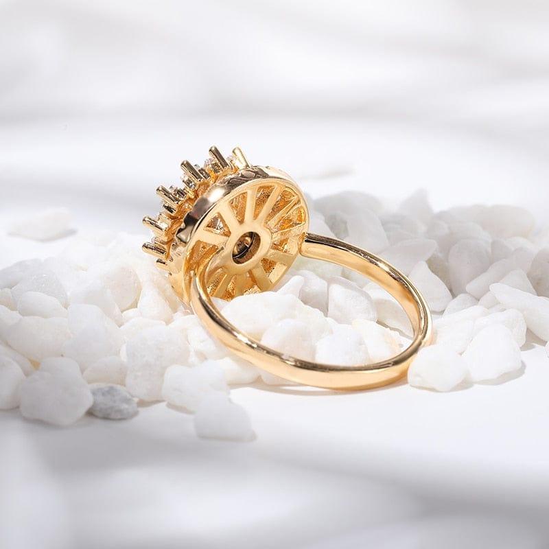 The Focus Collection - Large Snow Flake Gold Plated Fidget Spinner Ring