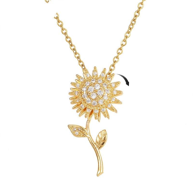The Centered Collection - Spinning Necklace Sunflower Gold Plated - Mindful Rings