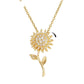 The Centered Collection - Spinning Necklace Sunflower Gold Plated - Mindful Rings