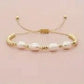 French 14k Gold Plated Stainless Steel Dainty Pearl Bead Bracelet - Anxiety Relief Jewellery (Copy) - Mindful Rings