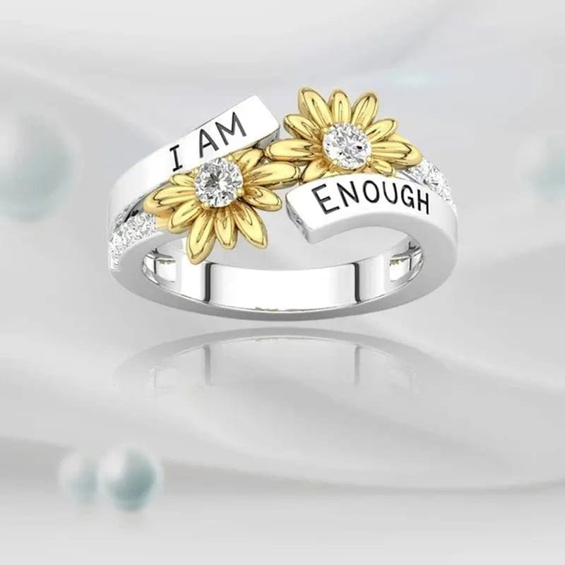 I am Enough Sunflower Positive Affirmation Collection - Mindful Rings