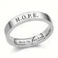 Mental Health Matters - H.O.P.E Hold On Pain Ends Silver Ring Inspirational - Mindful Rings