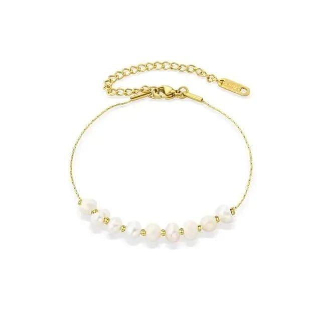 Mindful Rings Anxiety Ring 14k Gold Plated Stainless Steel Fresh Water Pearl Bead Bracelet -  Anxiety Relief Jewellery