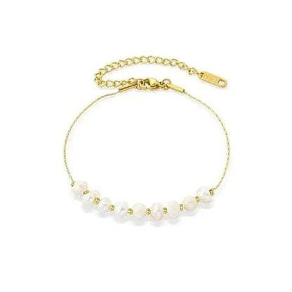 Mindful Rings Anxiety Ring 14k Gold Plated Stainless Steel Fresh Water Pearl Bead Bracelet -  Anxiety Relief Jewellery