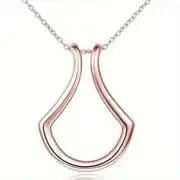 Elegant U-Shaped Pendant Necklaces Ring Holder Holding Special Necklace - Silver, Gold & Rose Gold.