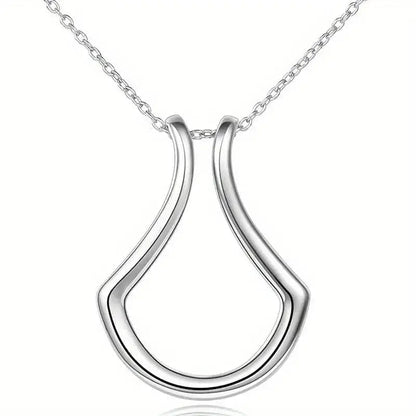 Elegant U-Shaped Pendant Necklaces Ring Holder Holding Special Necklace - Silver, Gold & Rose Gold.