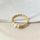 PRE ORDER Gold Plated Twist Titanium Steel Natural Freshwater Pearl Ring  -  Spinning Rotating Fidget Anxiety Ring